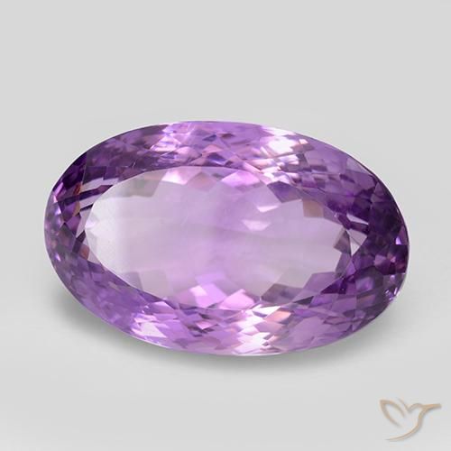 26.39 ct Violet Amethyst Stone, Natural Amethyst in Oval Portuguese-Cut Shape for Sale