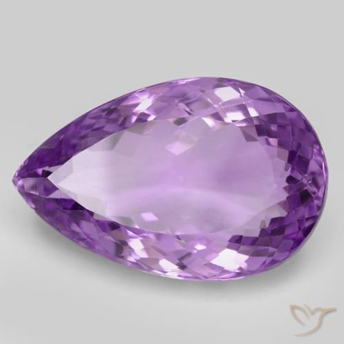 パープルがかったバイオレット アメジスト 宝石 - 28.5ct ペアーファセット (ID: 509133)