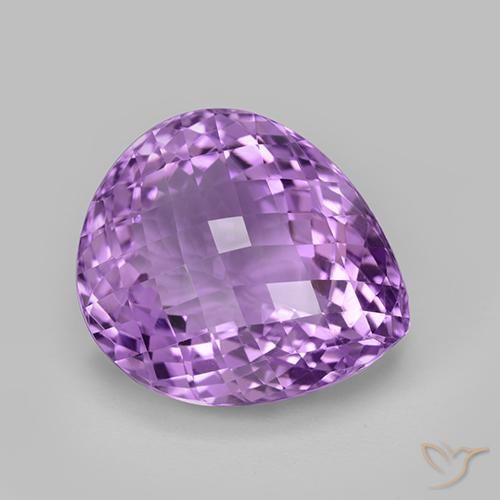 36.79ct Natural Medium Purplish Violet Amethyst, Pear Shape, VVS