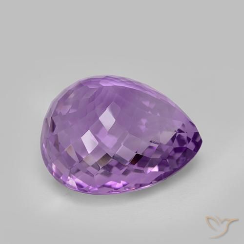 Amethyst Gemstone in 22.3 x 19.5 mm Size for Sale, Amethyst Stone in Medium Purplish Violet Color