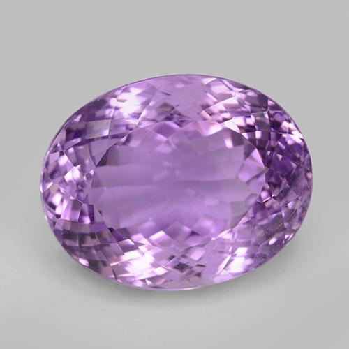 20 x 15.7mm Oval Violet Amethyst from Brazil, Weight of 27.35ct, Natural untreated Gemstone in VVS Clarity, 1pc Oval Portuguese-cut Amethyst - Color: Purplish Violet, Mohs Hardness of 7 suitable for daily wear jewelry, Stone of the Mind, Photo A