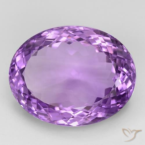 35.44 ct Violet Amethyst Stone, Natural Amethyst in Oval Portuguese-Cut Shape for Sale