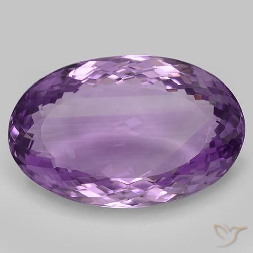 26.3 x 16.9mm Oval Portuguese-cut Violet Amethyst from Brazil, Weight of 33.63ct, Natural untreated Gemstone in IF Clarity, 1pc Amethyst - Color: Medium Violet, Mohs Hardness of 7 suitable for daily wear jewelry, Unblocks Crown Chakra, Photo A