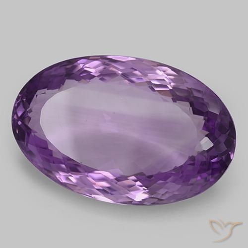 33.63 ct Violet Amethyst Stone, Natural Amethyst in Oval Portuguese-Cut Shape for Sale
