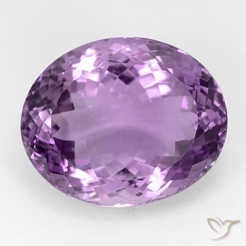 22.5 x 18.4mm Oval Portuguese-cut Violet Amethyst from Brazil, Weight of 33.84ct, Natural untreated gemstone in IF Clarity, 1pc Amethyst - the Color is Pinkish Violet, Mohs Hardness of 7 suitable for daily wear jewelry, February Birthstone, Photo A