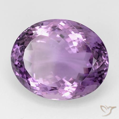 33.84 ct Violet Amethyst Stone, Natural Amethyst in Oval Portuguese-Cut Shape for Sale