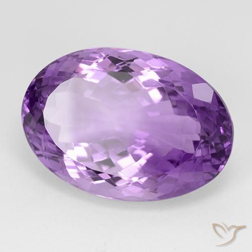 29.48 ct Violet Amethyst Stone, Natural Amethyst in Oval Facet Shape for Sale