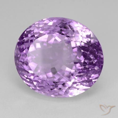 30.39 ct Violet Amethyst Stone, Natural Amethyst in Oval Portuguese-Cut Shape for Sale