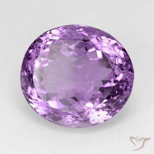 23.73 ct Violet Amethyst Stone, Natural Amethyst in Oval Facet Shape for Sale