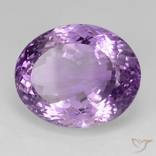 32.18 ct Violet Amethyst Stone, Natural Amethyst in Oval Portuguese-Cut Shape for Sale