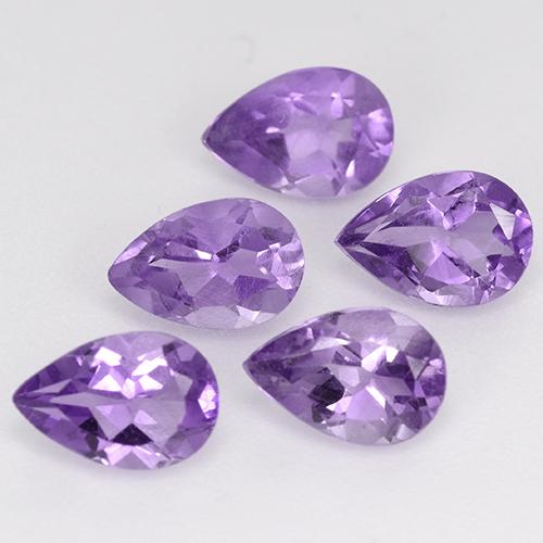 ミディアム薄いバイオレット アメジスト 宝石 - 0.4ct ペアーファセット (ID: 513009)