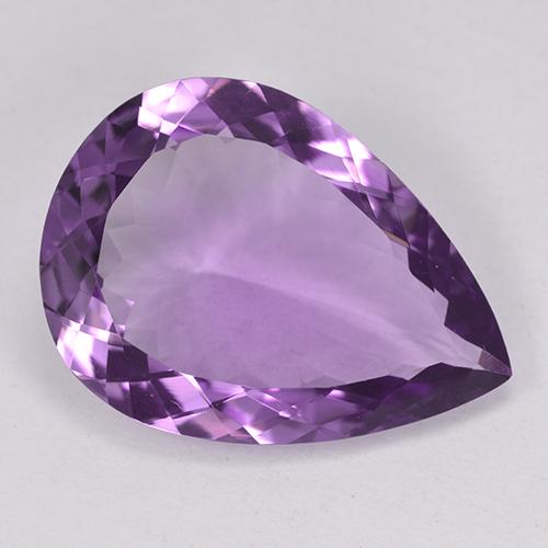 Medium-Dark Purplish Violet Amethyst Gem - 10.6ct Pear Facet (ID: 514101)