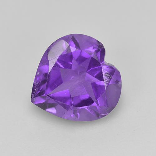 Medium-Light Violet Amethyst Gem - 1.7ct Heart Facet (ID: 514985)