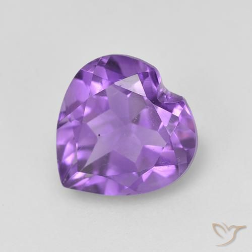 1.57ct Natural Intense Violet Amethyst, Heart, VS