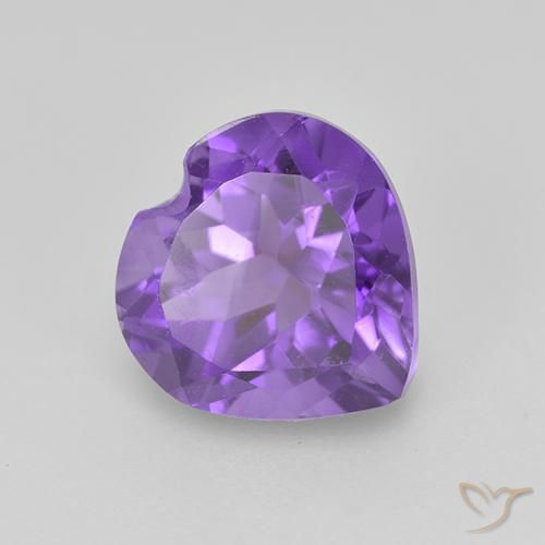 1.79 ct Violet Amethyst Stone, Natural Amethyst in Heart Facet Shape for Sale