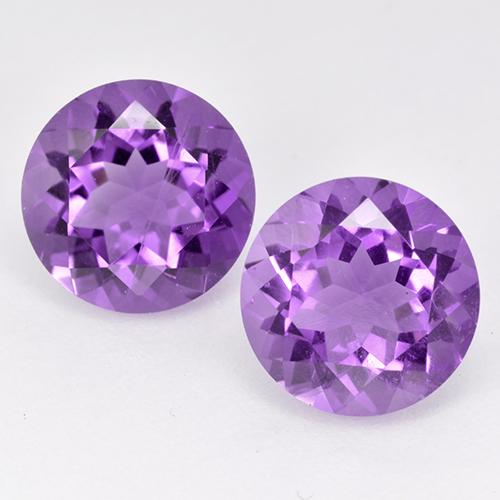 Intense Violet Аметист Камень - 1.8ct Круглая Фасетная Огранка (ID: 515358)