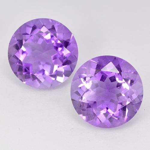 Medium-Light Violet Amethyst Gem - 1.7ct Round Facet (ID: 515359)