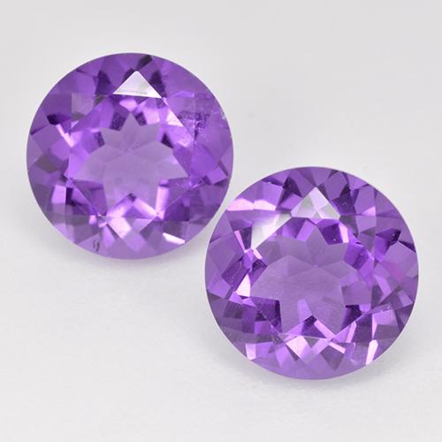 Medium-Light Violet Аметист Камень - 1.8ct Круглая Фасетная Огранка (ID: 515361)