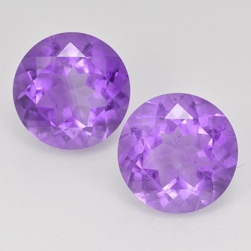 Medium-Light Violet Amethyst Gem - 1.8ct Round Facet (ID: 515365)