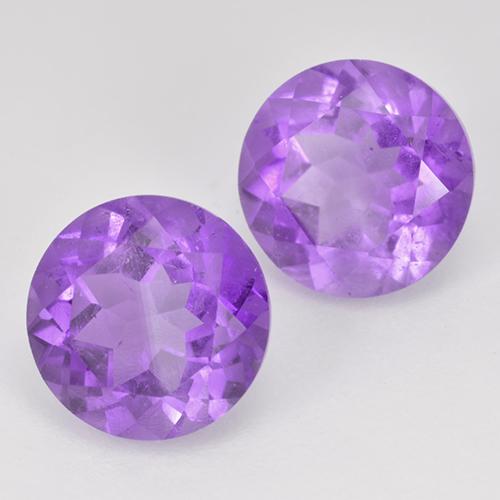 3.56 ctw Violet Amethyst Stones, Natural Amethyst in Round Facet Shape for Sale