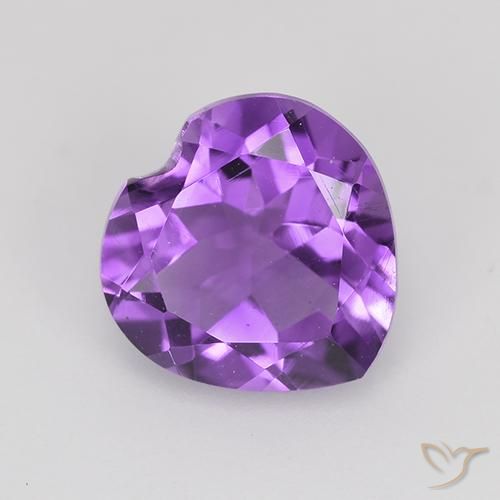 1.44ct Natural Vivid Violet Amethyst, Heart, VS
