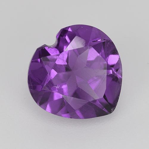 1.40 ct Violet Amethyst Stone, Natural Amethyst in Heart Facet Shape for Sale