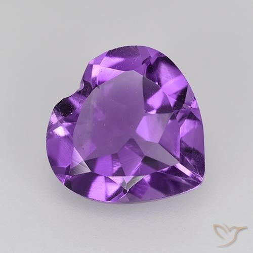 Intense Violet Amethyst Gem - 1.5ct Heart Facet (ID: 515401)