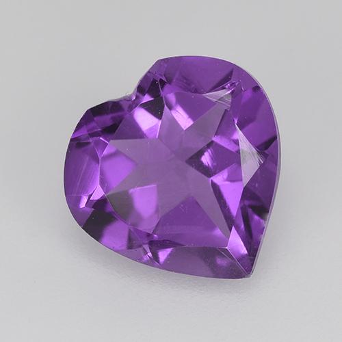 Medium-Dark Violet Amethyst Gem - 1.4ct Heart Facet (ID: 515402)