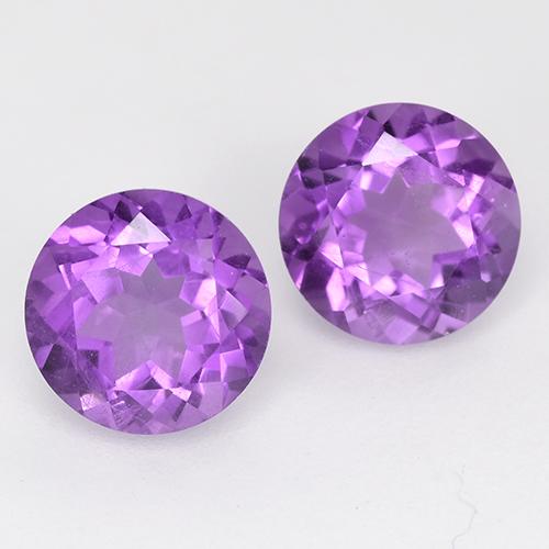 Medium-Dark Violet Amethyst Gem - 1.2ct Round Facet (ID: 515739)