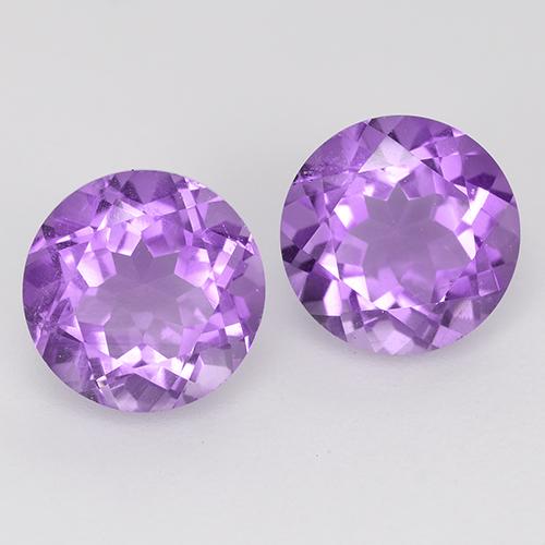 Medium Purplish Violet Аметист Камень - 1.3ct Круглая Фасетная Огранка (ID: 515740)