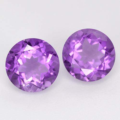 Violeta rosado Amatista Gema - 1.2ct Faceta Redonda (ID: 515741)
