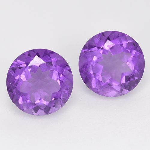 Violeta vívido Amatista Gema - 1.3ct Faceta Redonda (ID: 515742)