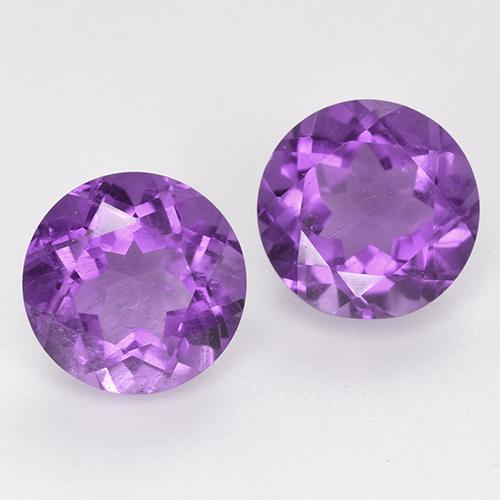 Medium Violet Amethyst Gem - 1.2ct Round Facet (ID: 515743)