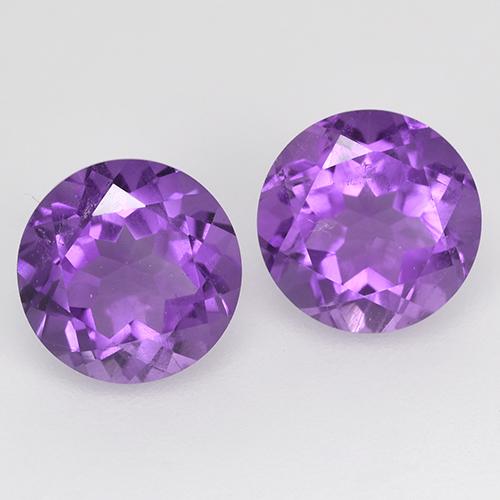 Intense Violet Amethyst Gem - 1.2ct Round Facet (ID: 515745)