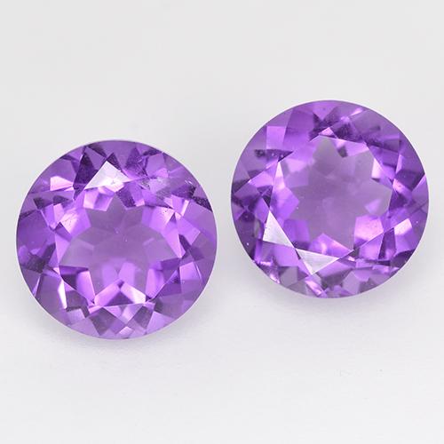 Violeta medio Amatista Gema - 1.2ct Faceta Redonda (ID: 515747)