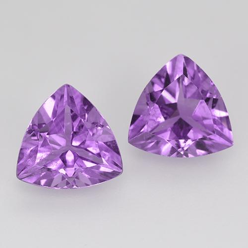 Medium-Dark Violet Amethyst Gem - 1.5ct Trillion Facet (ID: 516117)