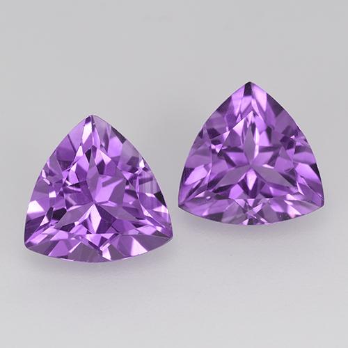 Deep Pinkish Violet Amethyst Gem - 1.6ct Trillion Facet (ID: 516119)