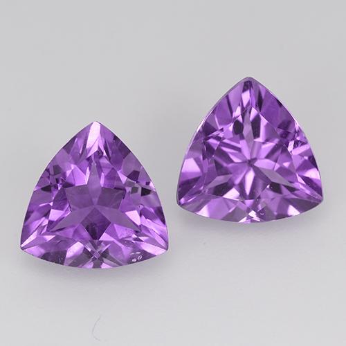 Violeta rosáceo oscuro Amatista Gema - 1.5ct Forma trillón (ID: 516120)