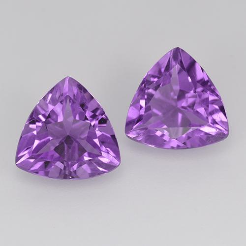 Pinkish Violet Amethyst Gem - 1.5ct Trillion Facet (ID: 516122)