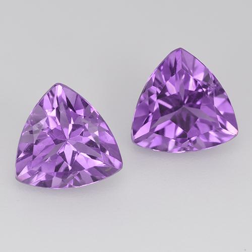 Темно-розовато-фиолетовый Аметист Камень - 1.6ct Огранка Триллион Фасетная (ID: 516123)