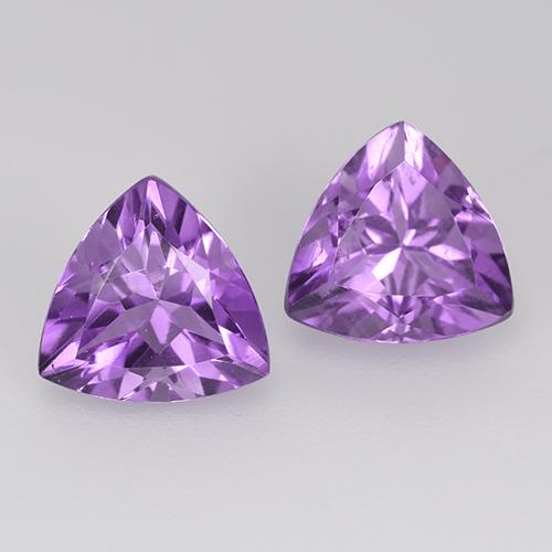 Deep Pinkish Violet Amethyst Gem - 1.6ct Trillion Facet (ID: 516126)