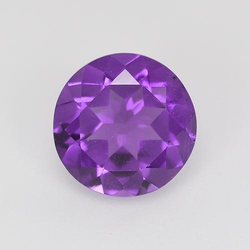 Intense Violet Amethyst Edelstein - 1.7ct Rund Facettenschliff (ID: 517114)