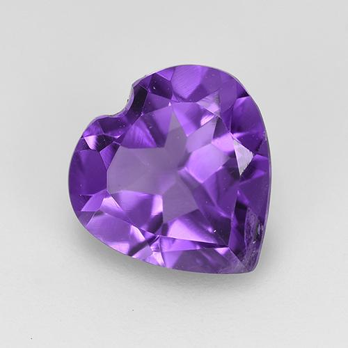 Medium-Dark Violet Amethyst Gem - 1.4ct Heart Facet (ID: 517736)