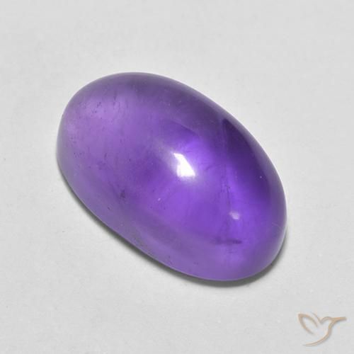 4.66 ct Violet Amethyst Stone, Natural Amethyst in Oval Cabochon Shape for Sale