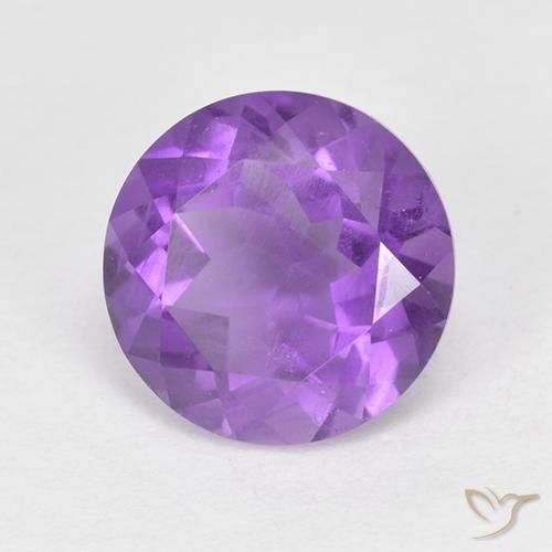 1.76 ct Violet Amethyst Gemstone, Amethyst Gem in Round Facet Shape for Sale.