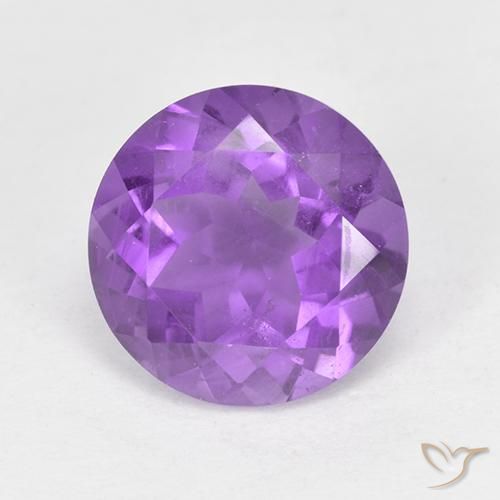 1.76 ct Violet Amethyst Stone, Natural Amethyst in Round Facet Shape for Sale