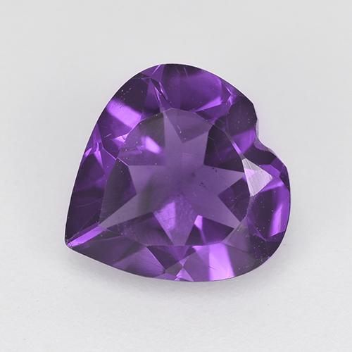 Medium Violet Amethyst Gem - 1.4ct Heart Facet (ID: 518253)