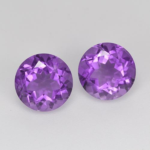 Intense Violet Amethyst Gem - 1.2ct Round Facet (ID: 518841)