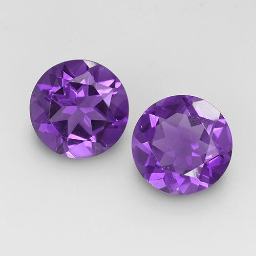 Intense Violet Amethyst Gem - 1.6ct Round Facet (ID: 519491)