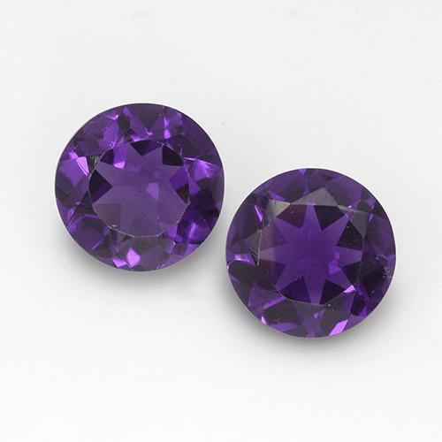 Medium-Dark Violet Аметист Камень - 1.6ct Круглая Фасетная Огранка (ID: 519493)